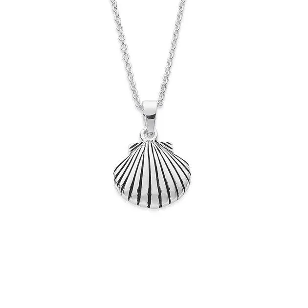 Sterling Silver Scallop Shell Pendant on Chain