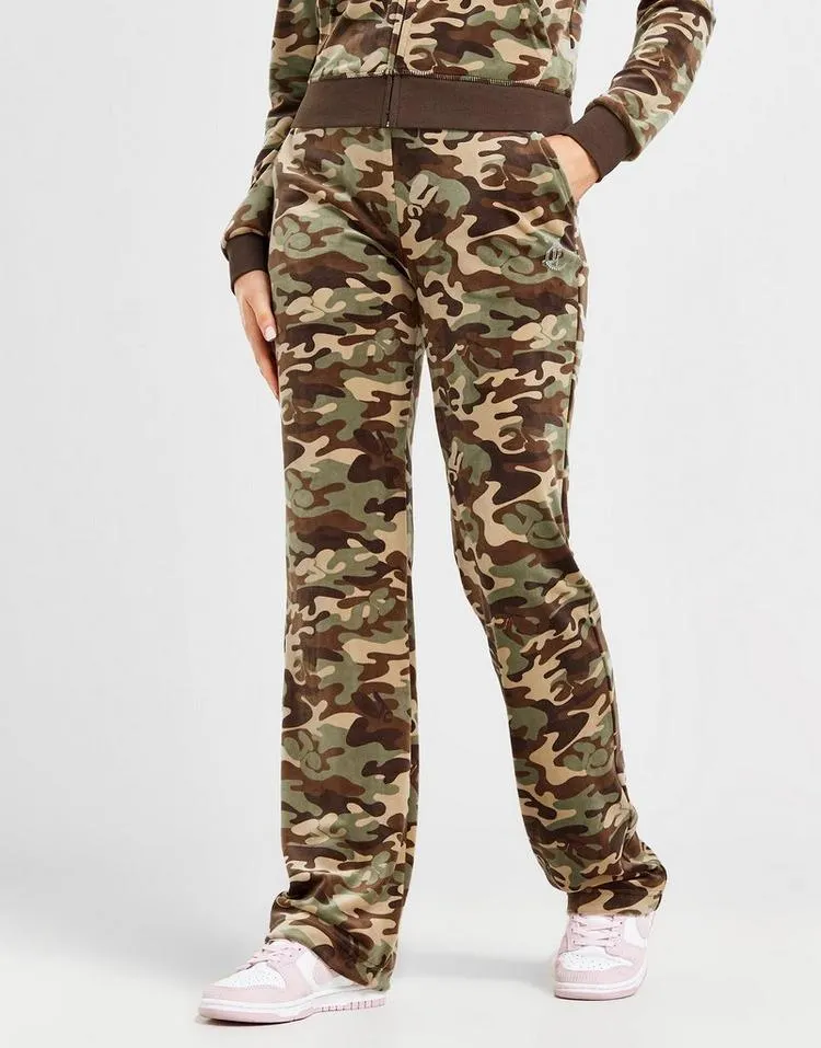 JUICY COUTURE Diamante Velour Camo Track Pants