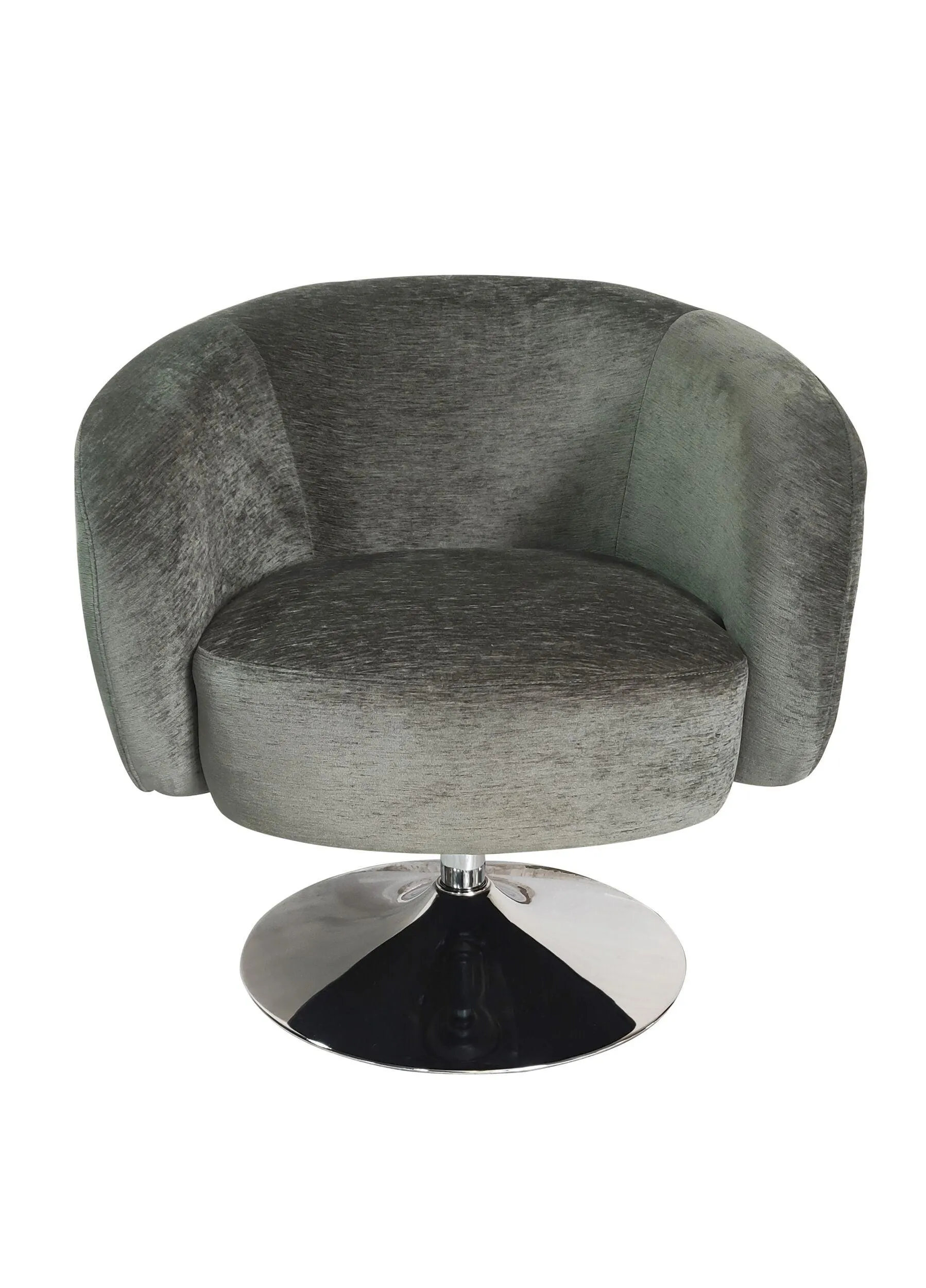 Cognac Swivel Occasional Chair Leaf Green