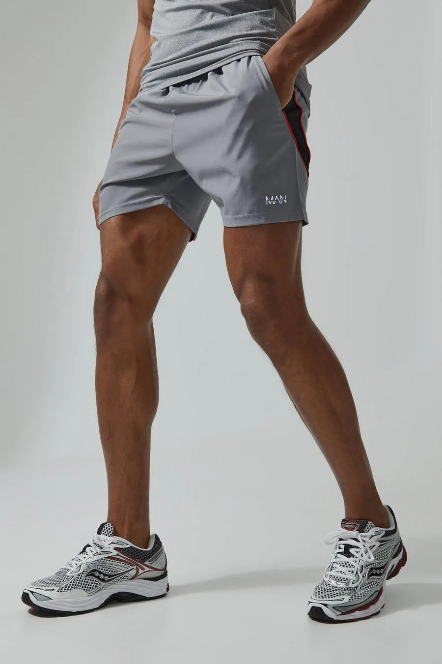 Man Active Mesh Textured Colour Block Short