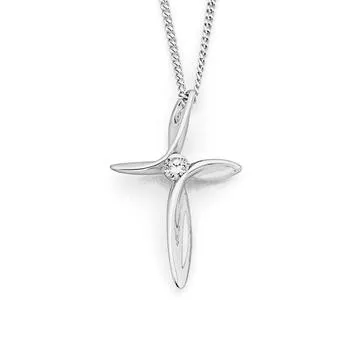 Sterling Silver Cubic Zirconia Cross
