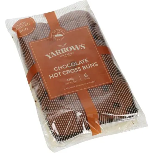 Yarrows Hot Cross Buns Chocolate 6 Pack
