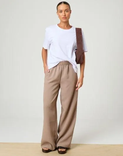 Elastic Waist Wide Leg Pant