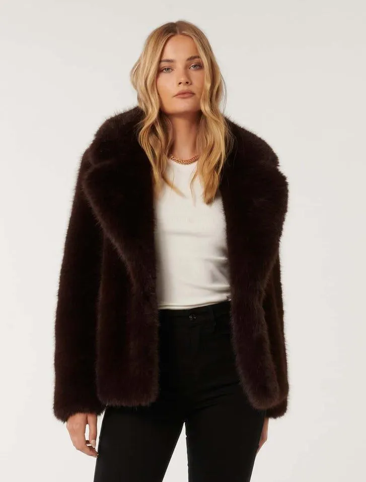 Hunter Cropped Faux Fur Coat