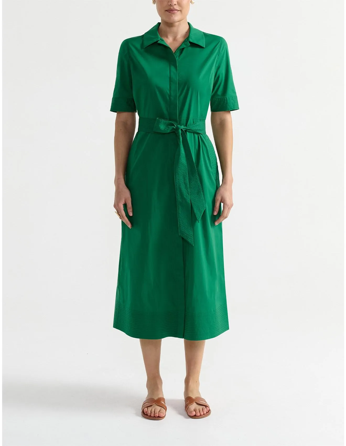 STITCH DETAIL SHIRT DRESS