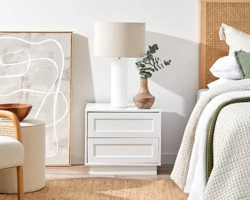 Eros Bedside Table - White