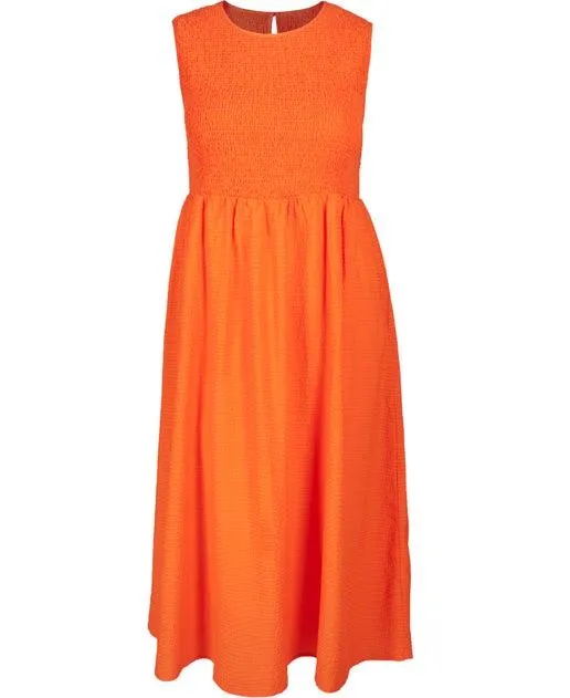 Women's Isobelle Shirred Bodice Seersucker Stripe Dress