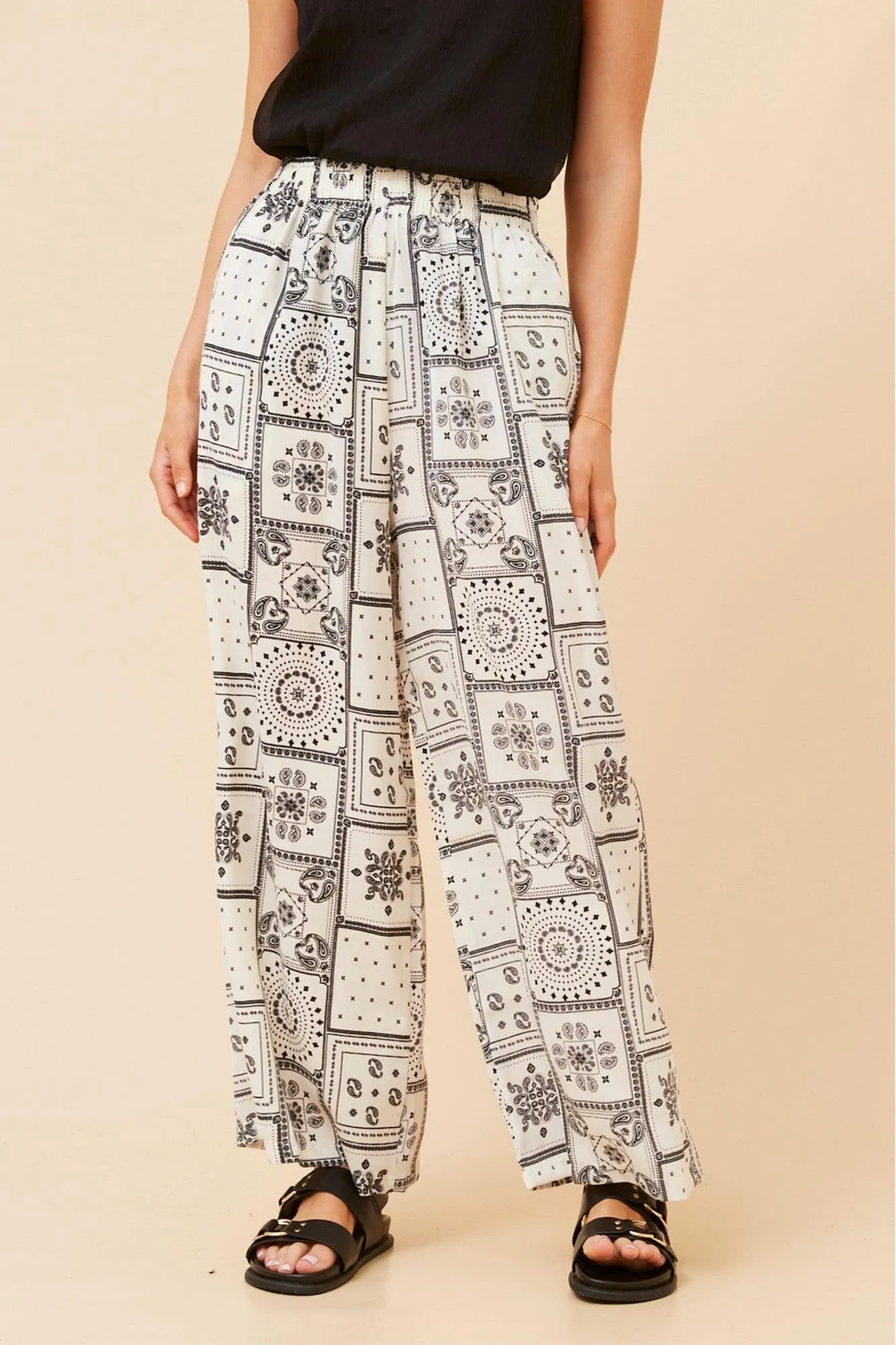 ANCA PATCHWORK PRINT PANTS