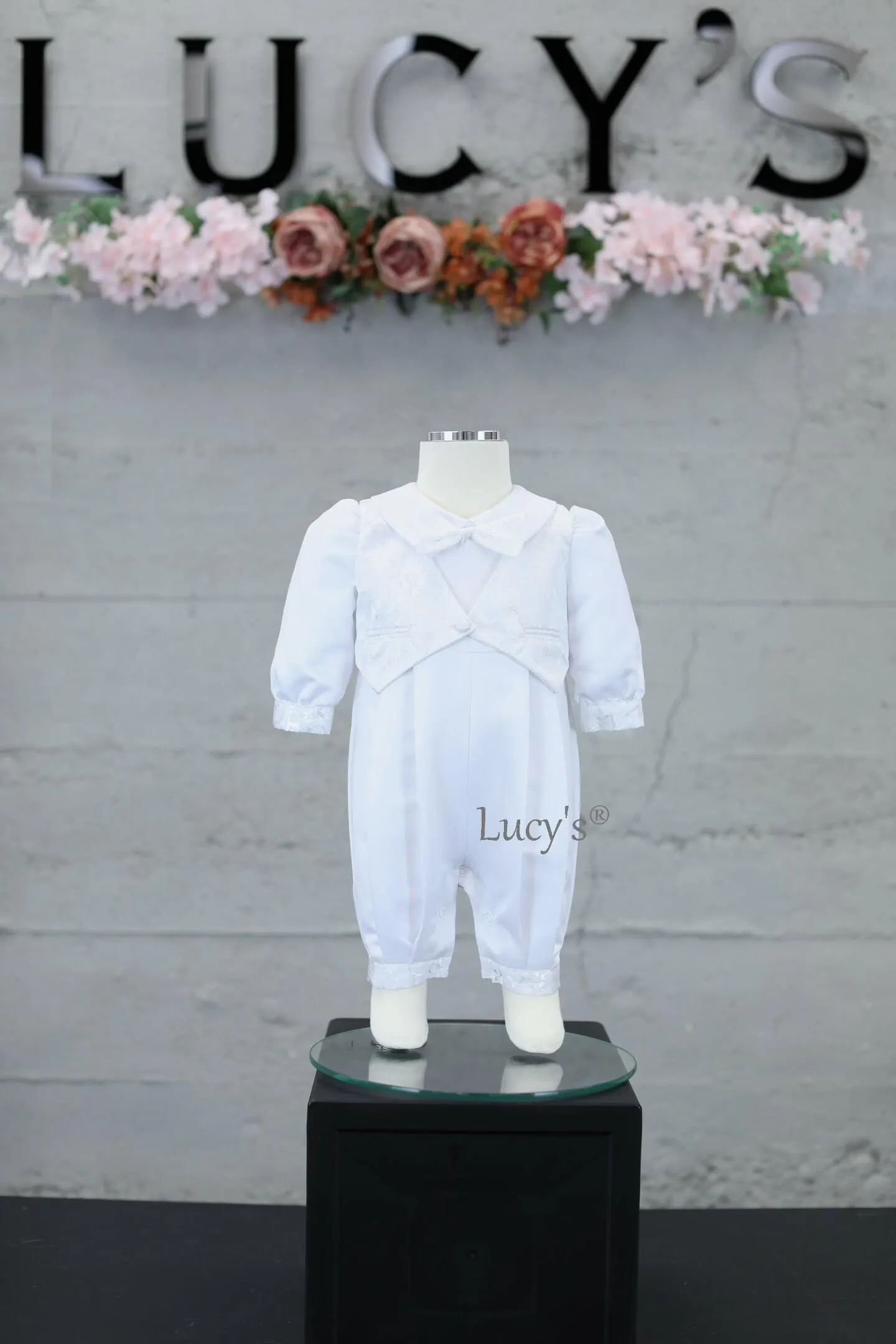 Christian Baby Boys Premium Christening/Baptism Romper - Nimble | Lucy's