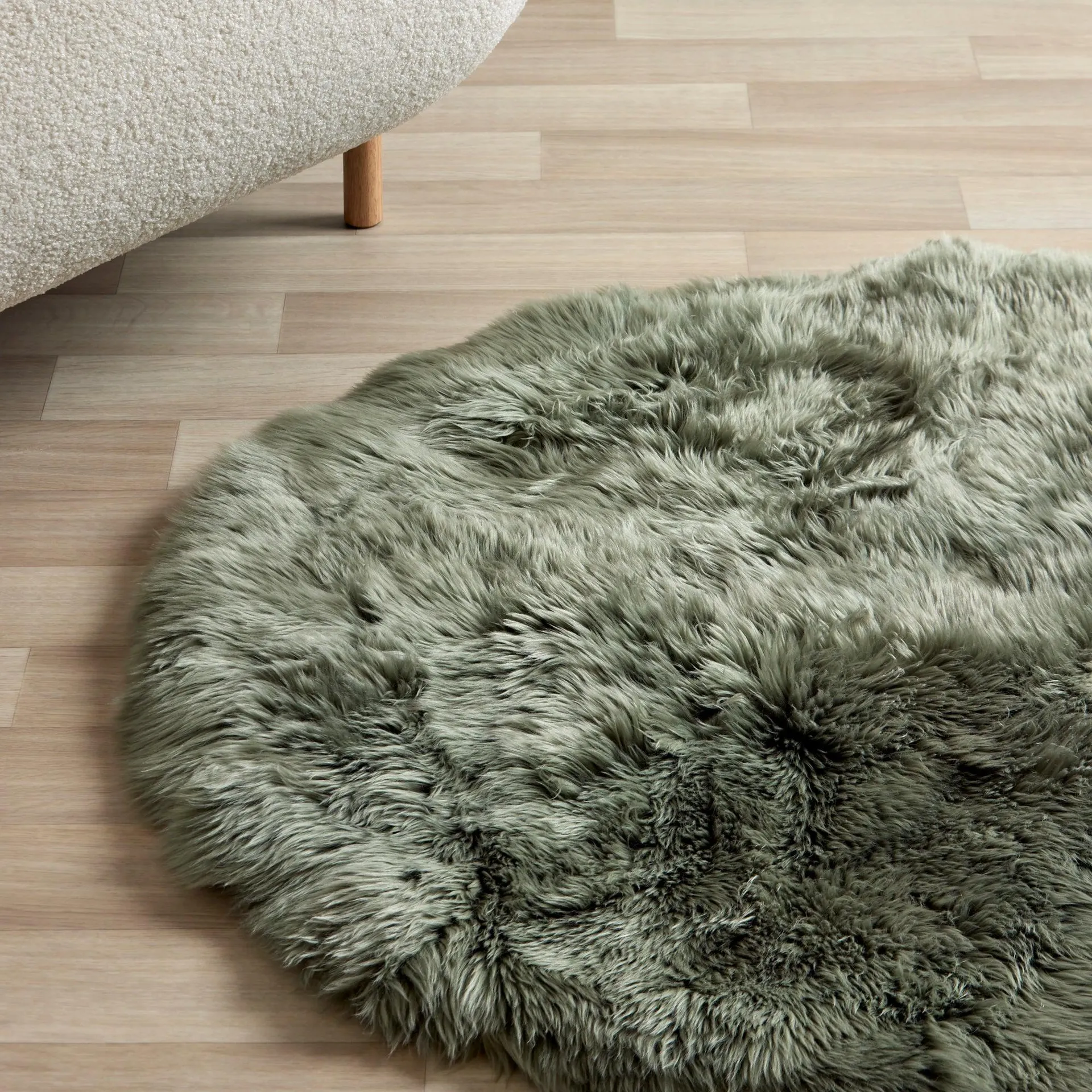 Sheepskin Round Rug - Sage - 120cm