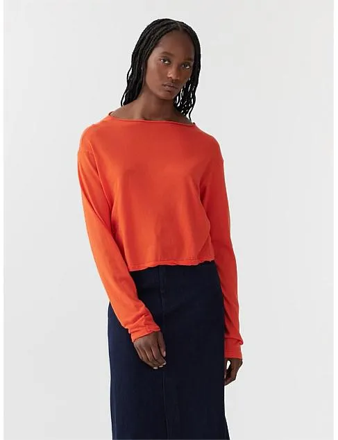 Raw Neck Boxy L/S T.Shirt