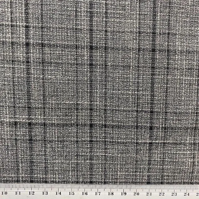 Check Suiting Fabric, Charcoal Check- 145cm