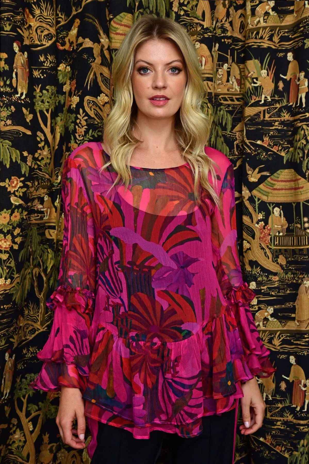 Flouncy Castle Top Pink - Jungle