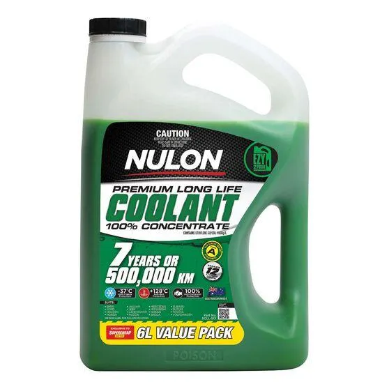 Nulon Long Life Anti-Freeze/Anti-Boil Green Concentrate Coolant - 6 Litre