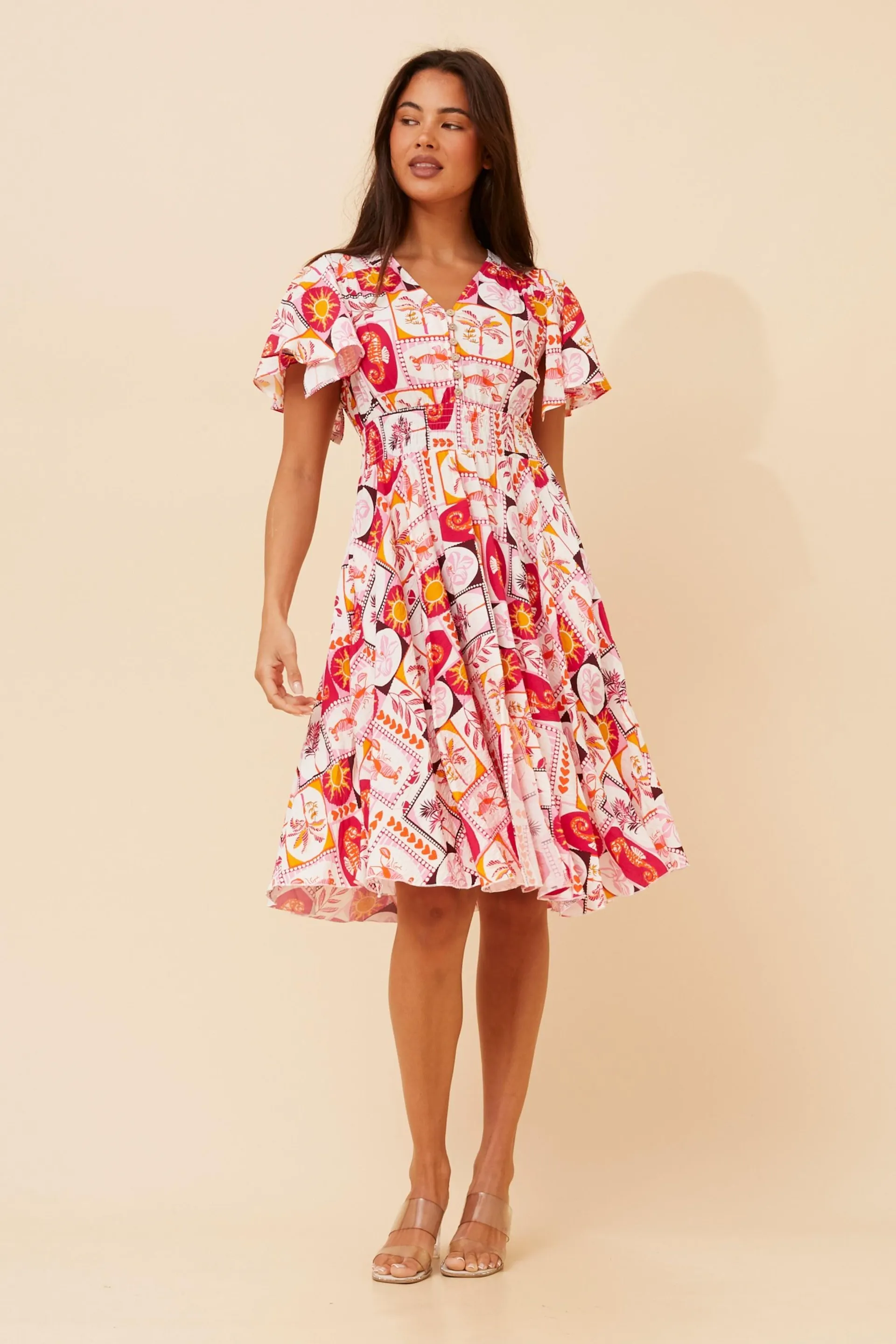 SANDY PATCHWORK PRINT DRESS