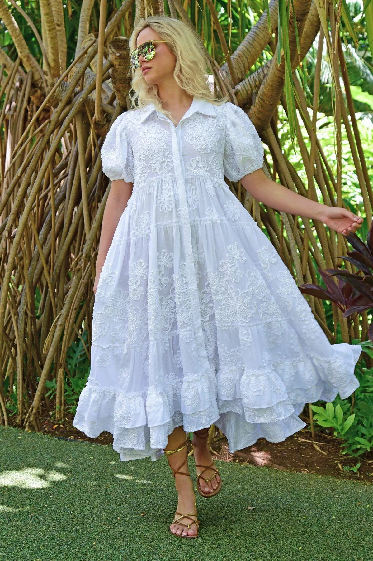 Colour Me Flowers Dress | White