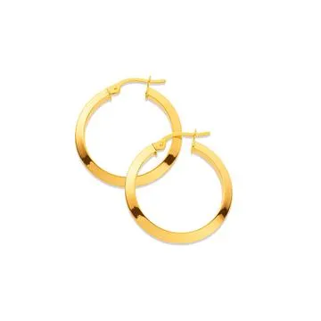 9ct, 20mm Knife Edge Hoop Earrings