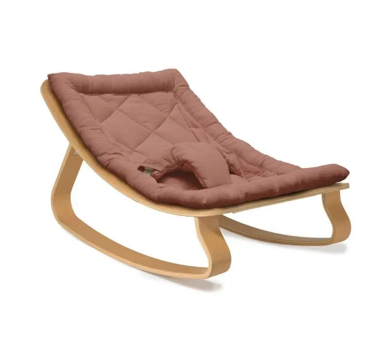 Charlie Crane Baby Rocker Levo - Beech with Bois de Rose Cushion