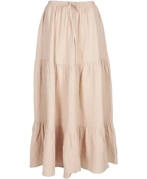 Women's Cotton Muslin Tiered Skirt