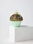 Christmas Shop Glass Ornament, Mint Cupcake