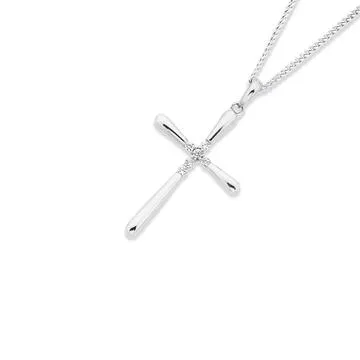 Sterling Silver Cubic Zirconia Cross Pendant