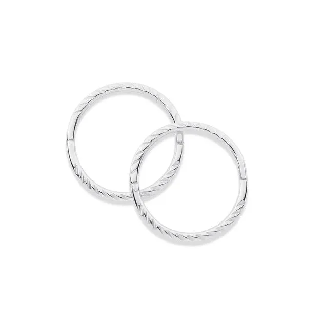 Sterling Silver Medium Twist Sleepers 14mm