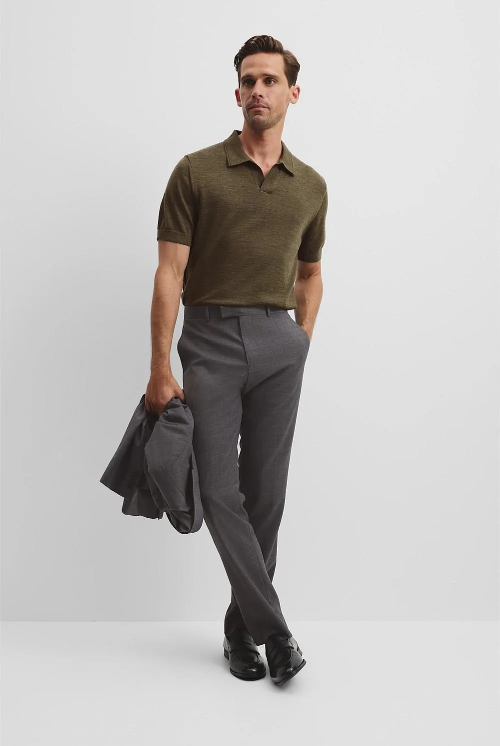 Short Sleeve Australian Merino Trophy Knit Polo