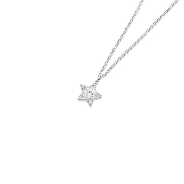 Sterling Silver Cubic Zirconia Star Pendant