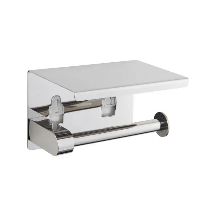 Naleon Adhesive Toilet Roll Holder With Shelf