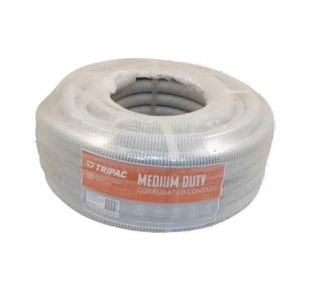 Corrugated Conduit 20mm Grey (50m Roll) Per Metre
