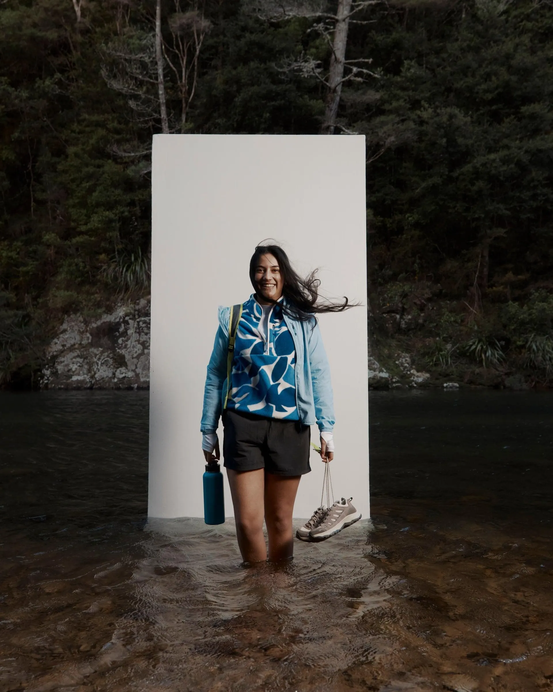 Women's Trailhead Fleece 1/4 Zip Pullover - Dark Peri Forest Floor Print