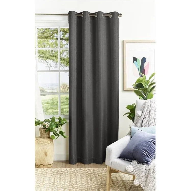 Mode Home Hopkin Eyelet Curtain Charcoal 140 x 223 cm