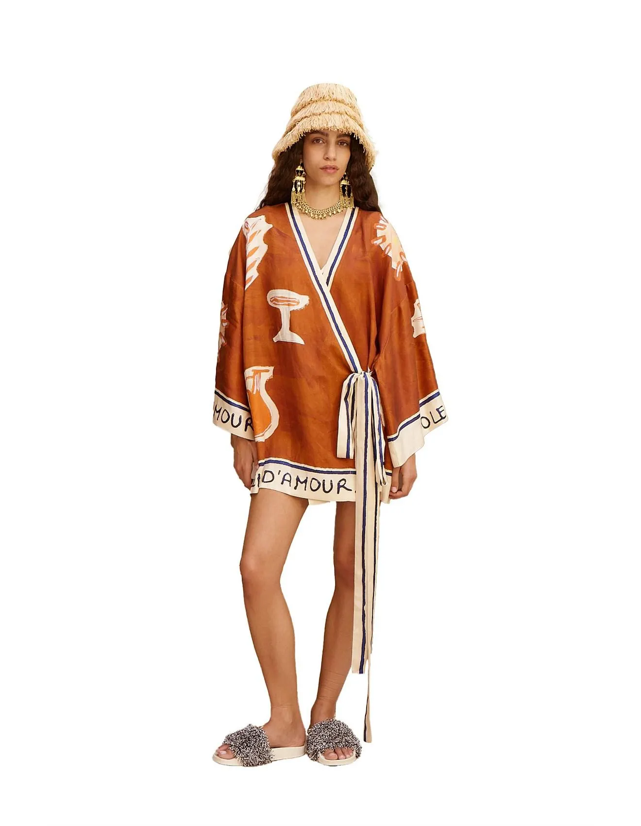 SOLEIL D'AMOUR WRAP MINI DRESS