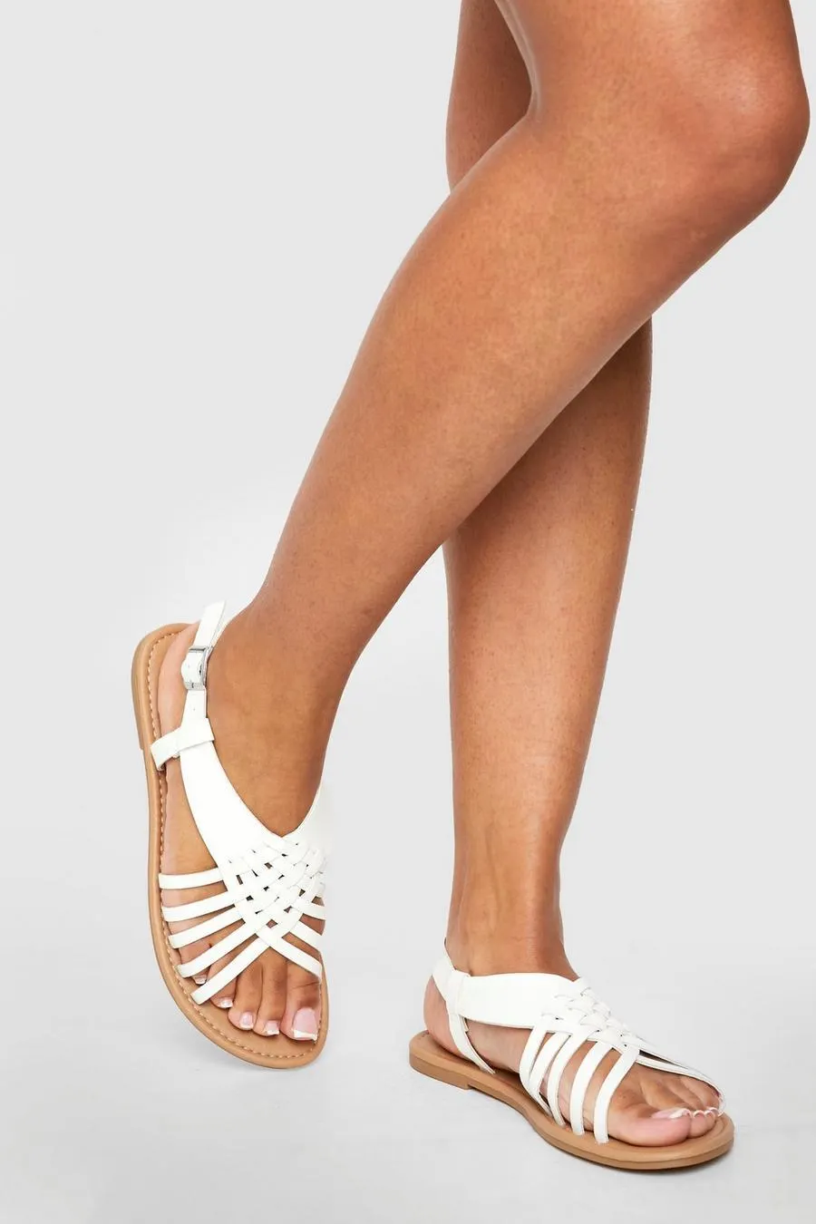 Lattice Detail Slingback Flat Sandal