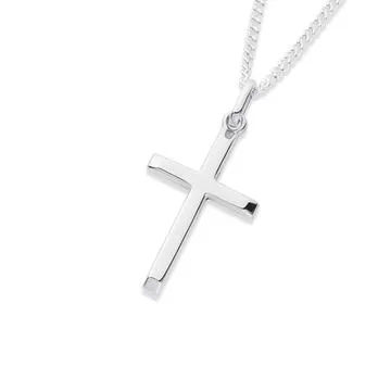 9ct White Gold, Cross Pendant