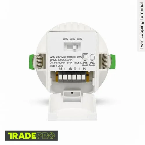 Peak 8W Cct Ip44 White Led Downlight