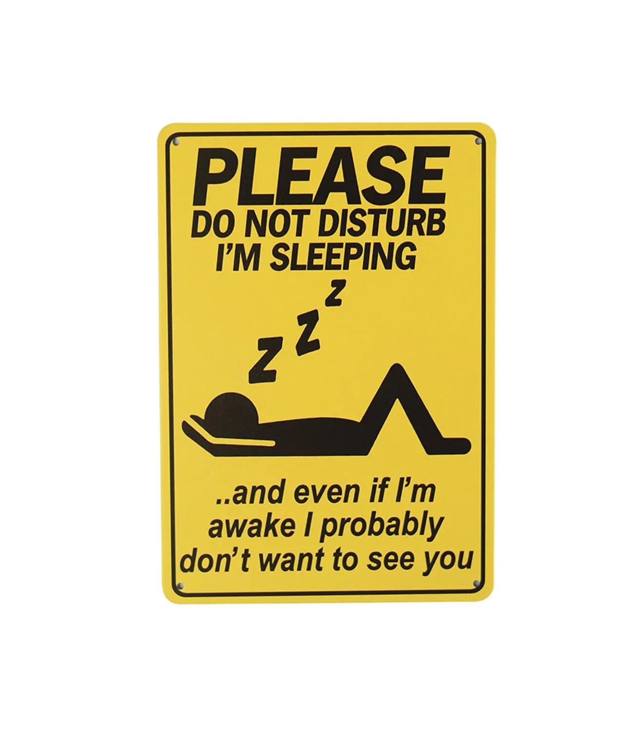 Sleeping Humorous Metal Sign 15x20cm 1pc