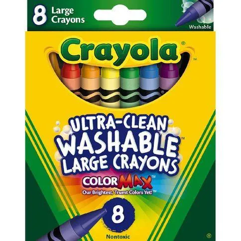 Crayola Large Washable Crayons 8 Pack Assorted 8 Pack