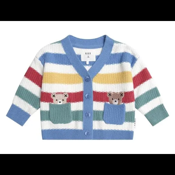Huxbaby Peekaboo Hux Stripe Knit Cardi