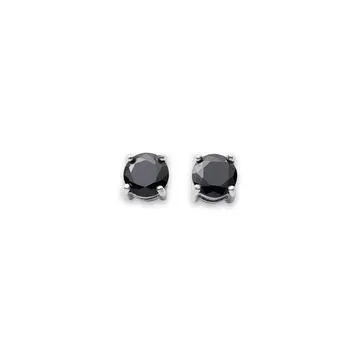 Sterling Silver Black Cubic Zirconia Stud
