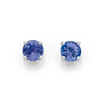 9ct White Gold, Tanzanite Studs