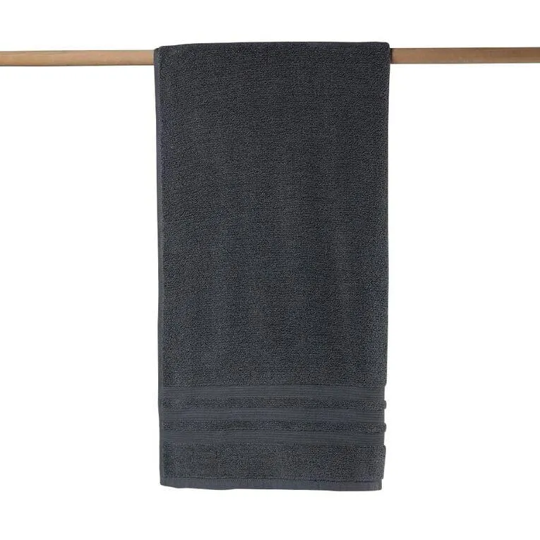Living & Co Plush Plain Bath Towel Charcoal 68cm x 137cm