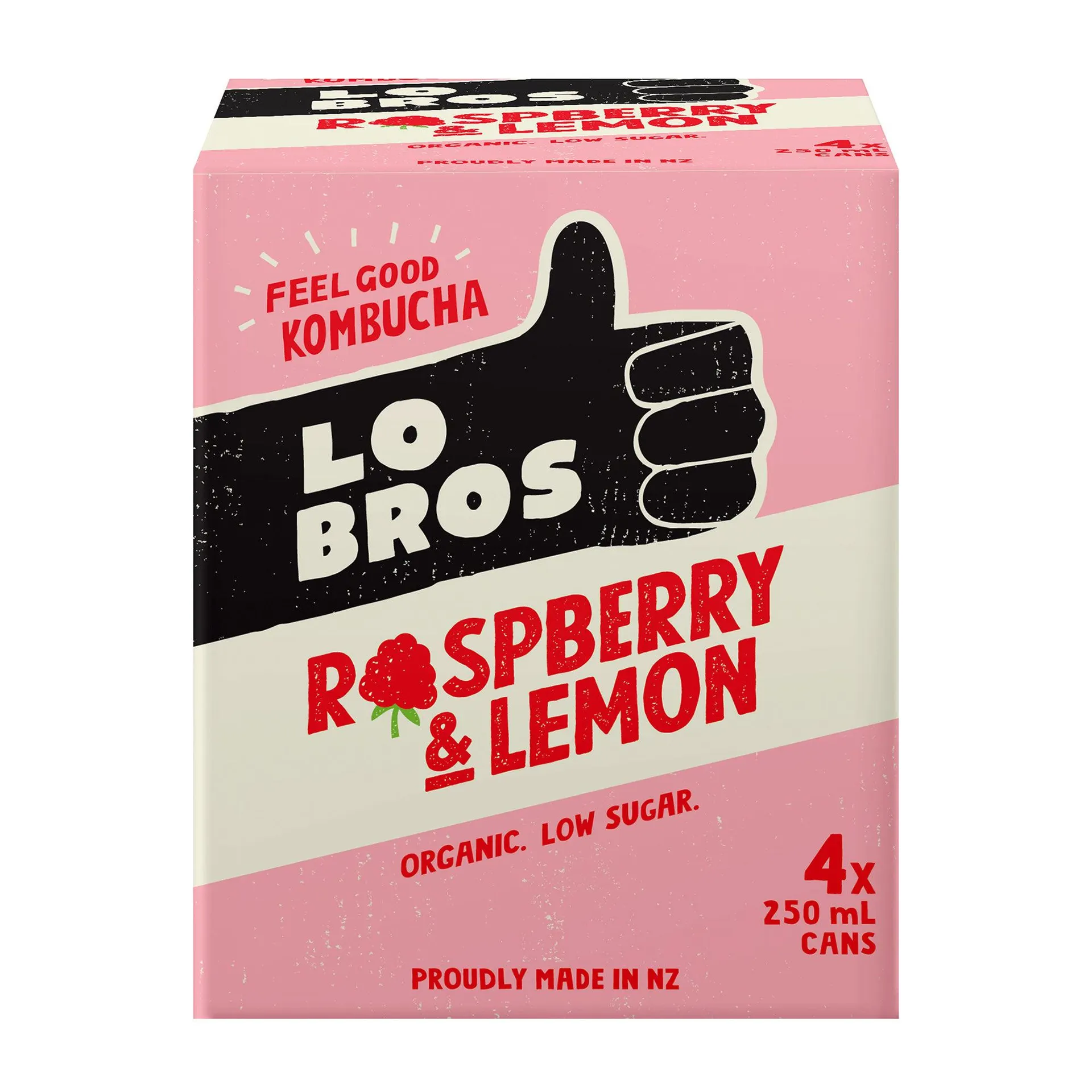 Lo Bros Kombucha Raspberry & Lemon 250ml 4pk