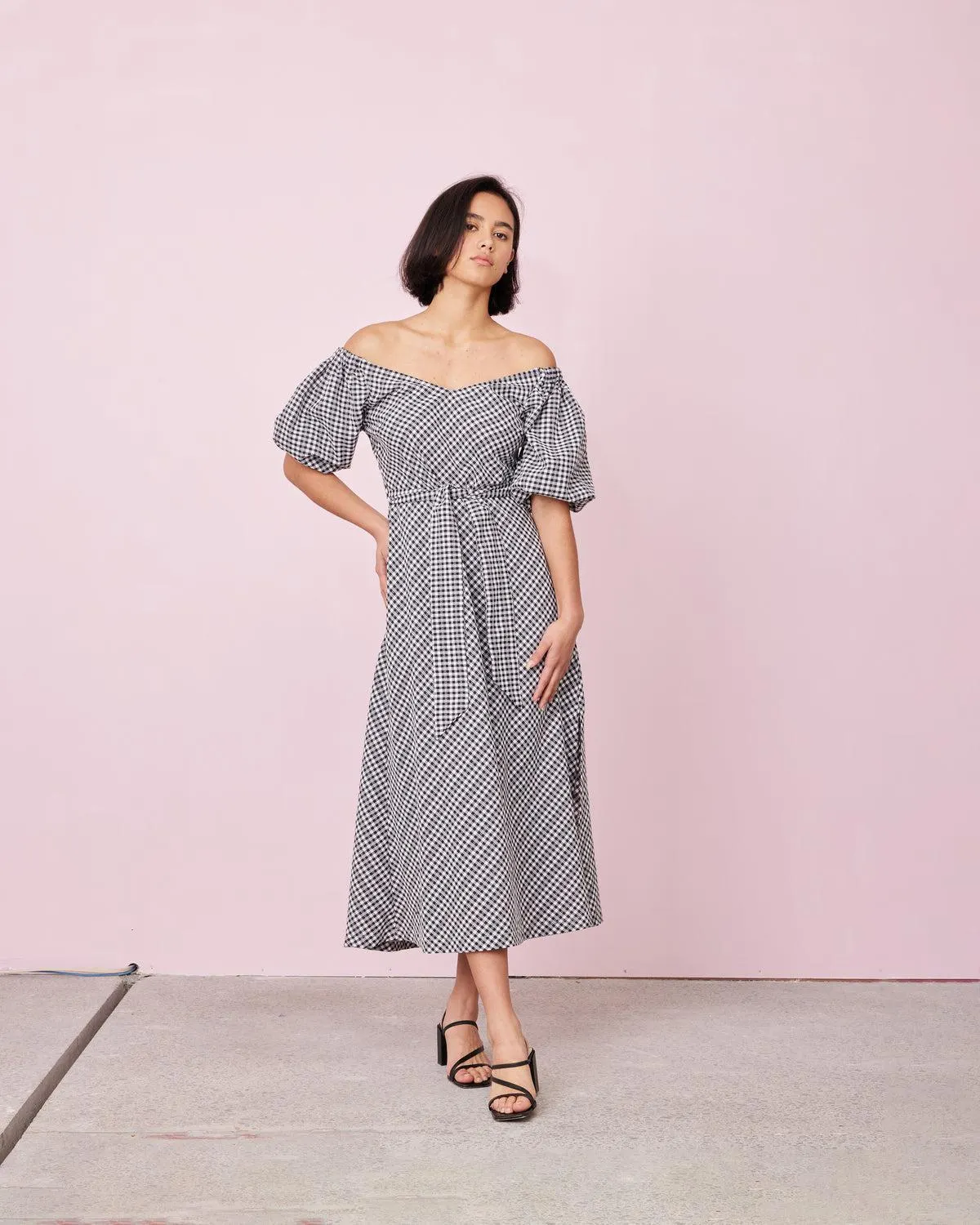 Gen gingham midi dress