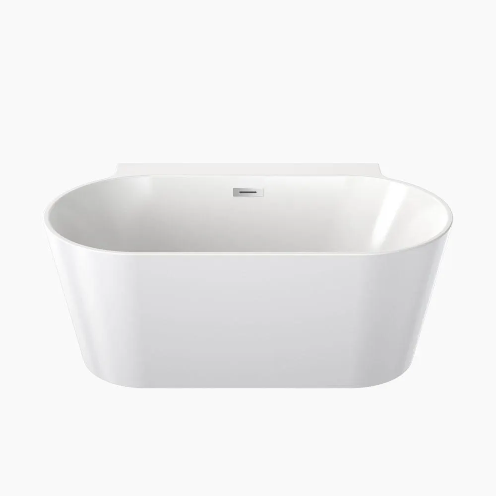 Round Back to Wall Freestanding Bath 1400mm With Overflow CL50003.WBTW