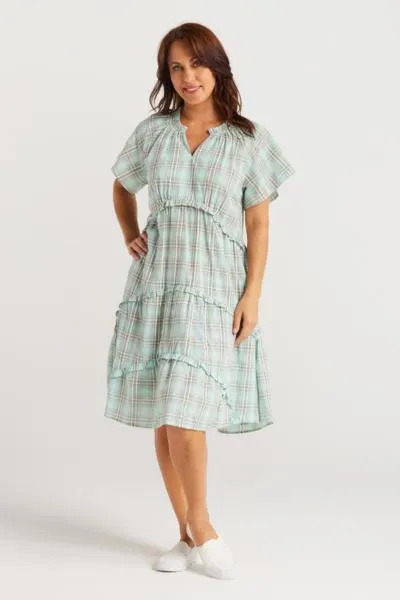 Naomi Dress Mojito Plaid