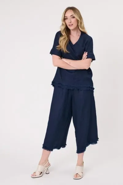 Nicole Linen Pants Navy