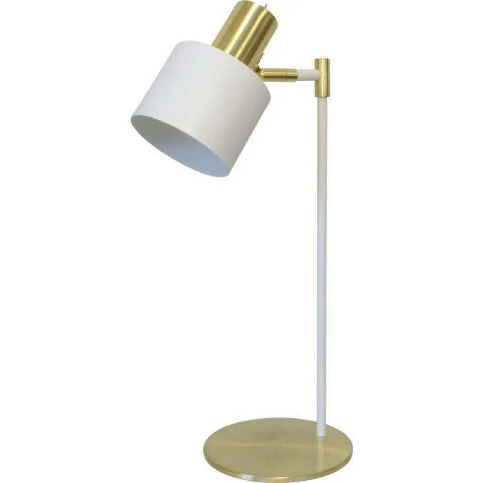 ARI WHITE/BRUSHED BRASS DESK LAMP