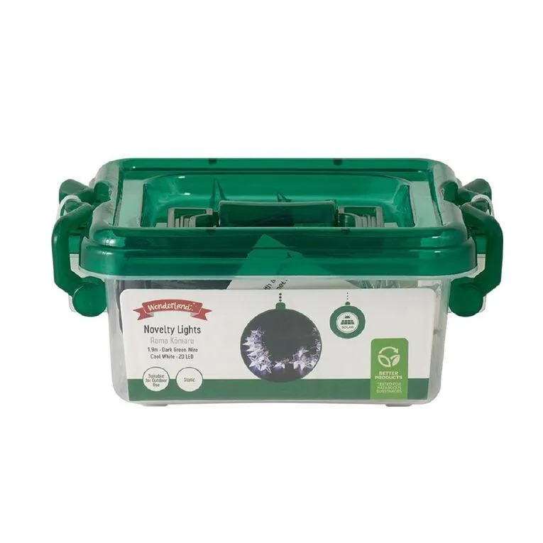 Wonderland Solar 20 LED 1.9m Dark Wire Cool White