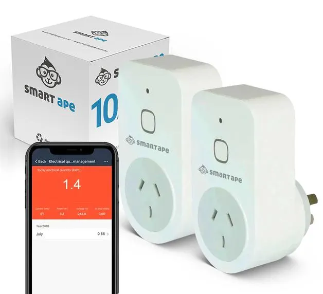 Smart Ape: WiFi Plug With Power Meter- 2 Pack